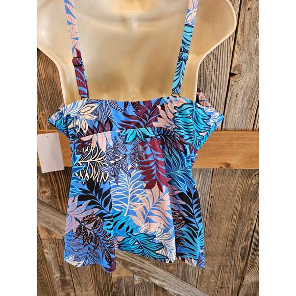 NWT NEW Swimsuits for all bra sized swim top tankini modest plus sz 10 DD F bra - Picture 3 of 8